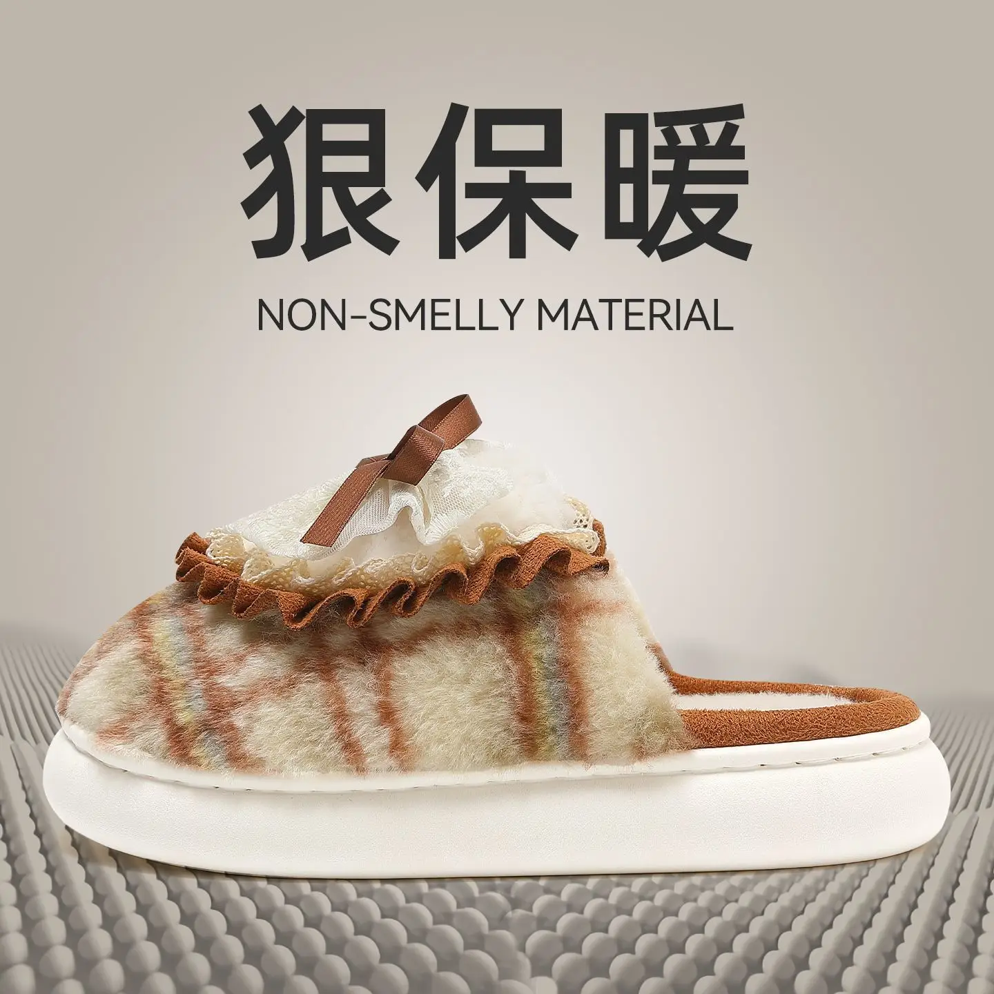 Bow Cotton Slippers Women Autumn Winter 2025 - Image 6