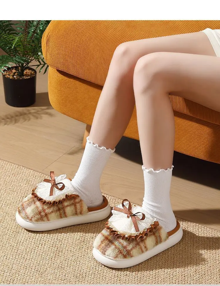 Bow Cotton Slippers Women Autumn Winter 2025 — feature 3