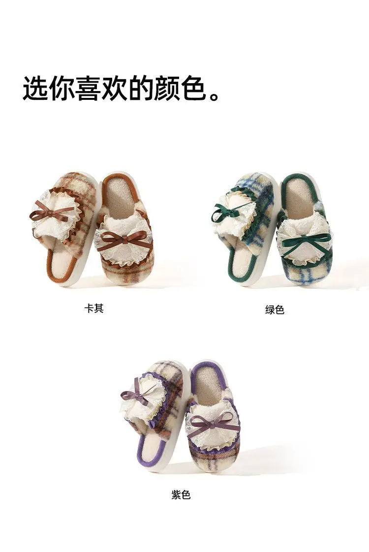 Bow Cotton Slippers Women Autumn Winter 2025 — feature 6