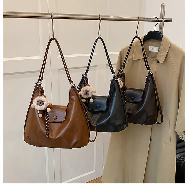 Retro Brown Leather Crossbody Bag for Women - Image 10