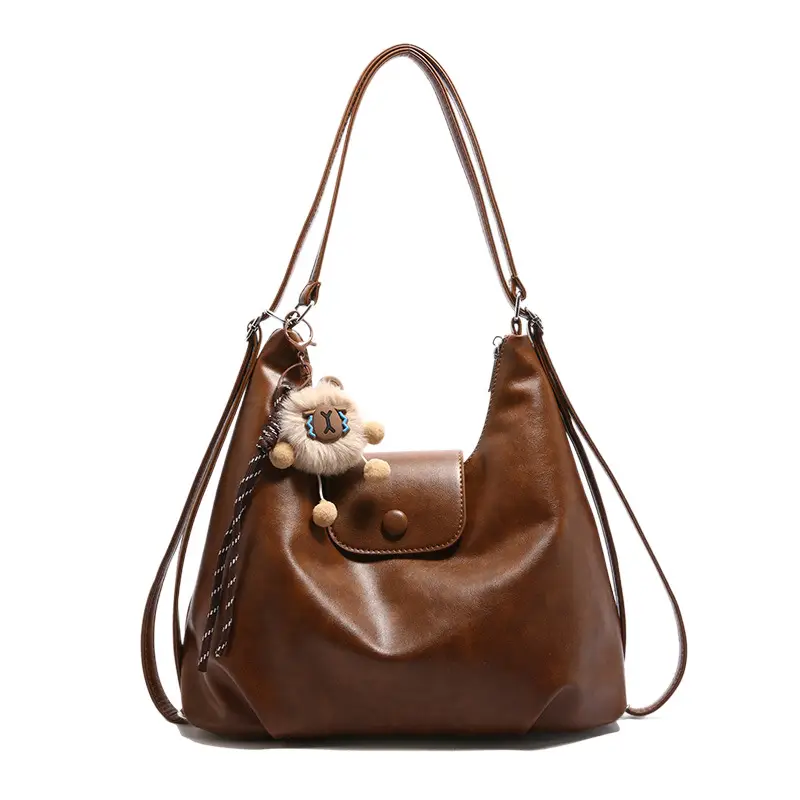 Retro Brown Leather Crossbody Bag for Women - Image 11