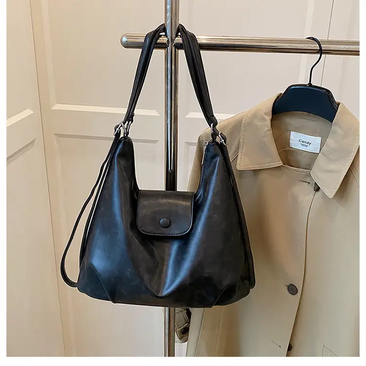 Retro Brown Leather Crossbody Bag for Women - Image 3