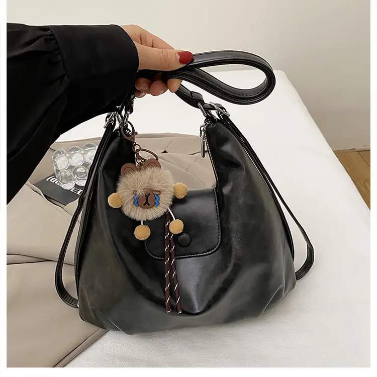 Retro Brown Leather Crossbody Bag for Women - Image 6