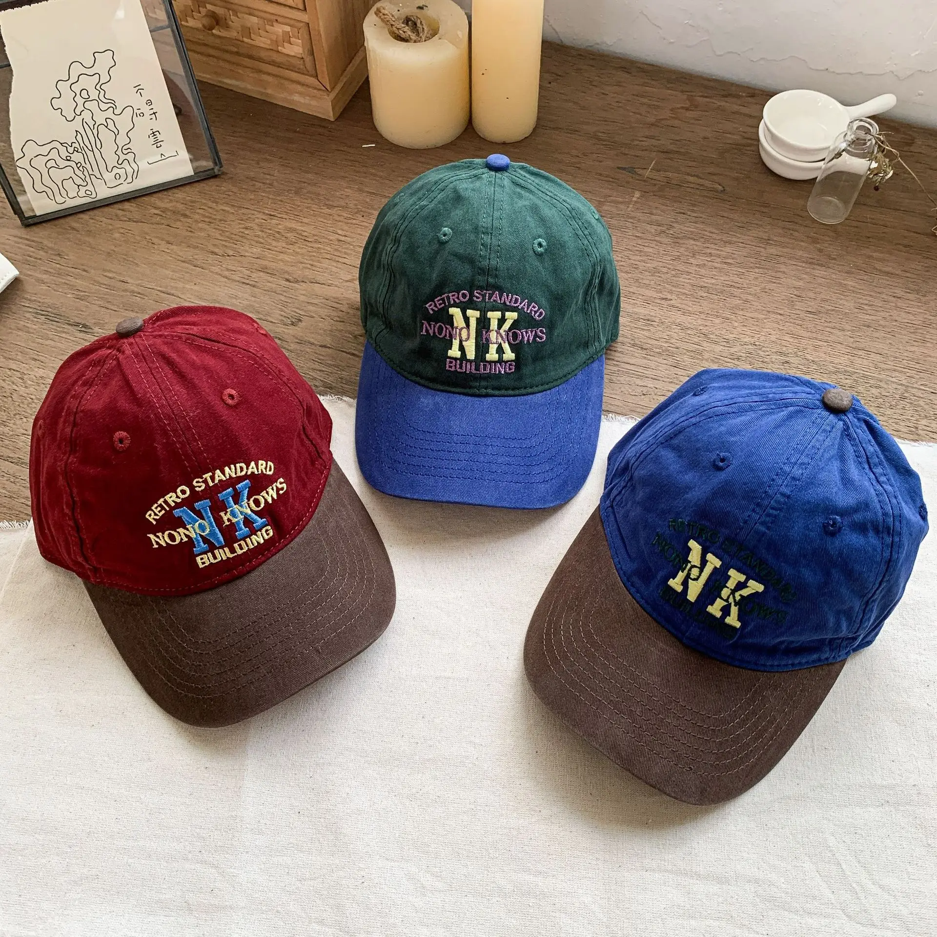Girls Retro Blue Green Baseball Cap Autumn 2025 - Image 8