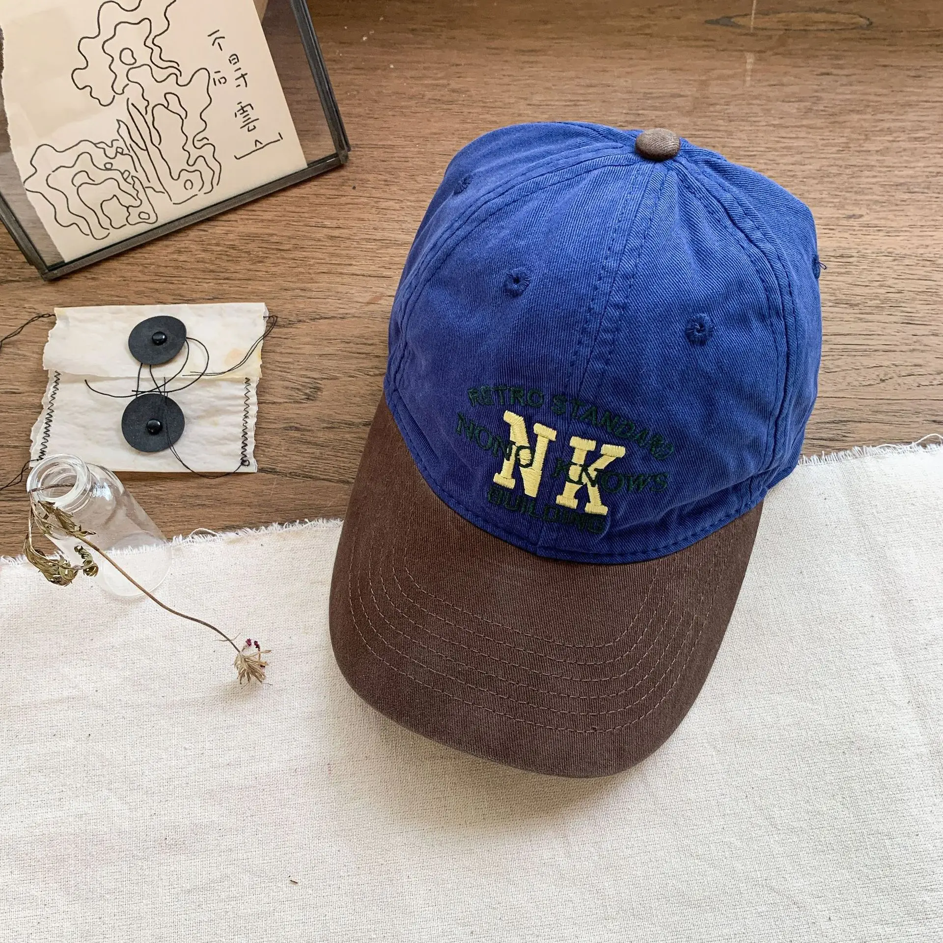 Girls Retro Blue Green Baseball Cap Autumn 2025 - Image 4