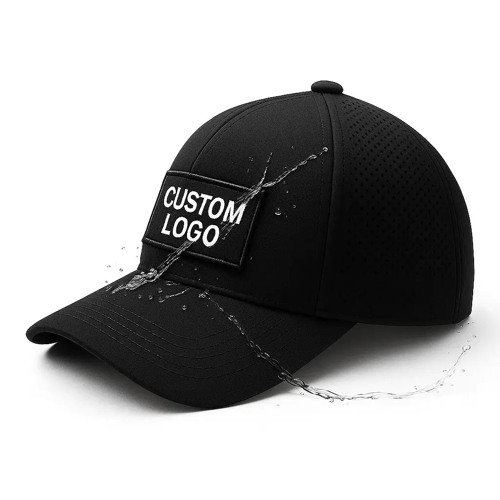 Men Black Mesh Logo Cap with Rhinestone Band