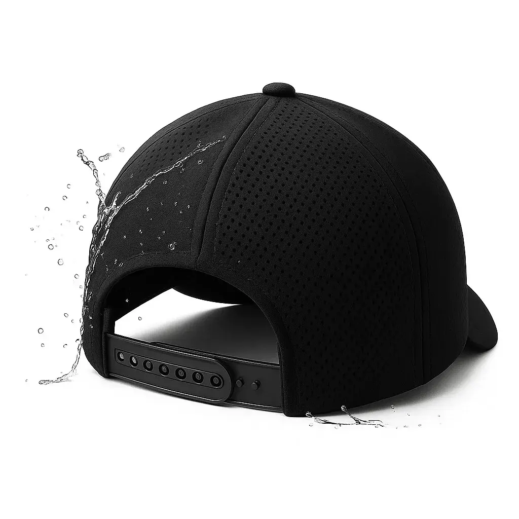 Men Black Mesh Logo Cap with Rhinestone Band