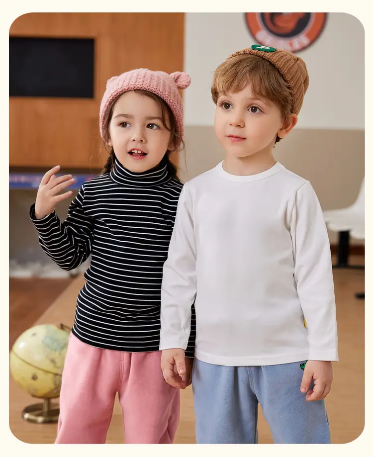 Dudu Cloud Faux Cotton T-Shirt Striped Black White Boys Spring Top — feature 24