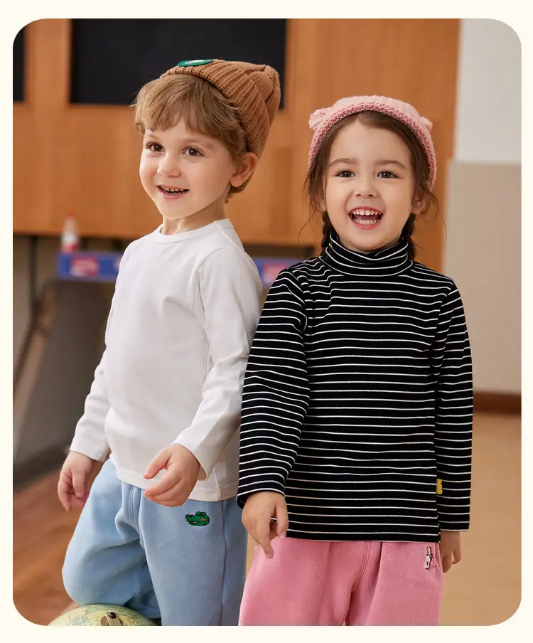 Dudu Cloud Faux Cotton T-Shirt Striped Black White Boys Spring Top — feature 26