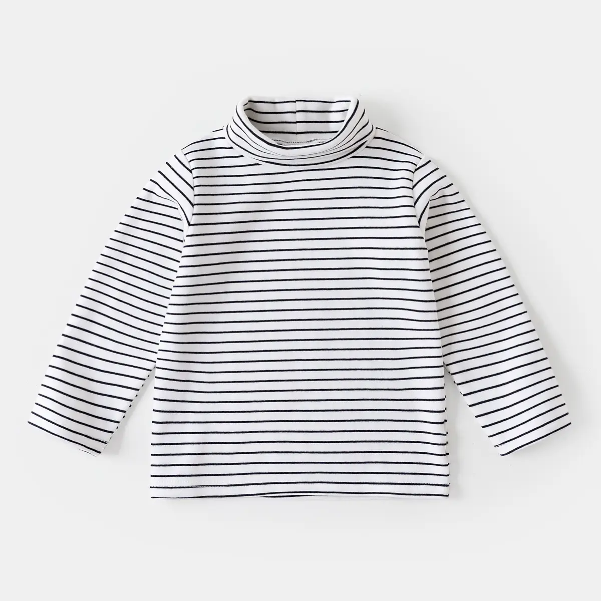 Dudu Cloud Faux Cotton T-Shirt Striped Black White Boys Spring Top - Image 3