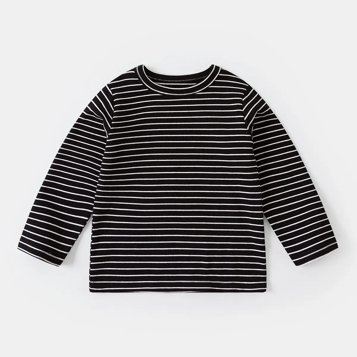 Dudu Cloud Faux Cotton T-Shirt Striped Black White Boys Spring Top - Image 5