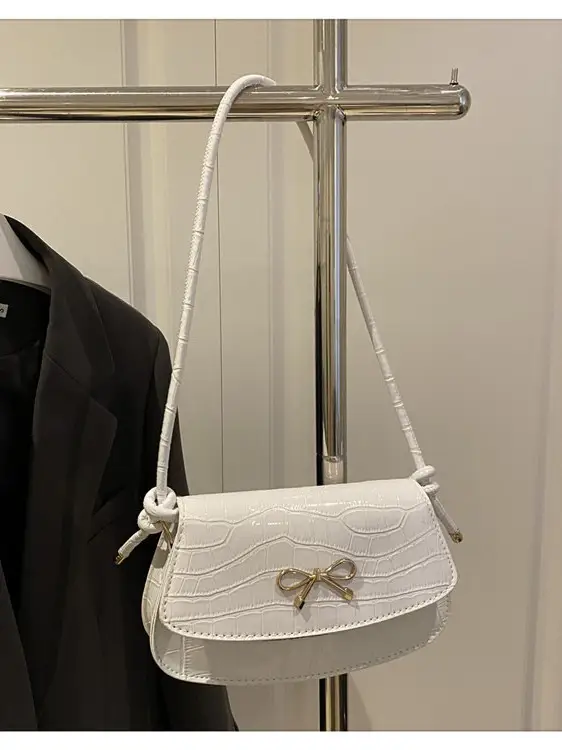 Brown Crocodile Embroidered Crossbody Bag for Women - Image 9