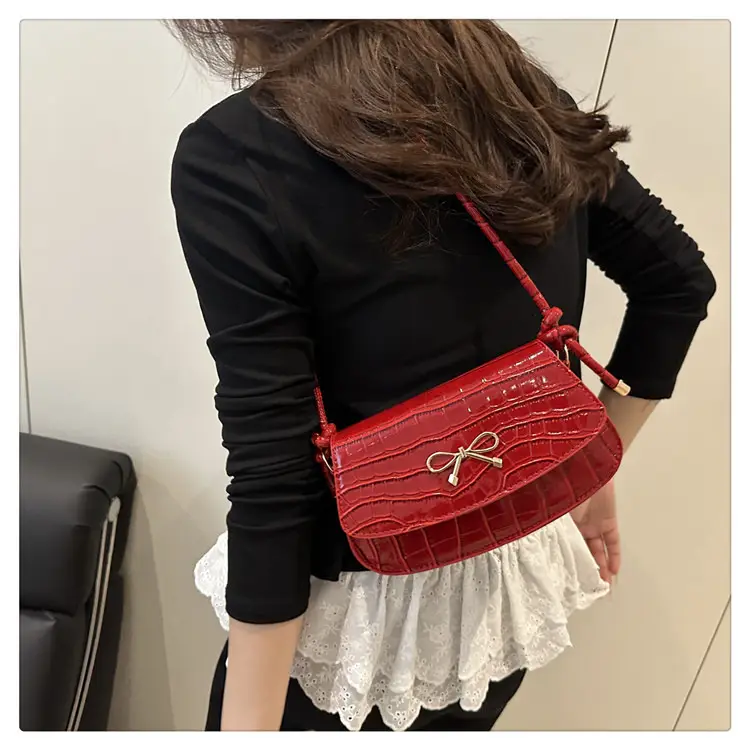 Brown Crocodile Embroidered Crossbody Bag for Women — feature 12