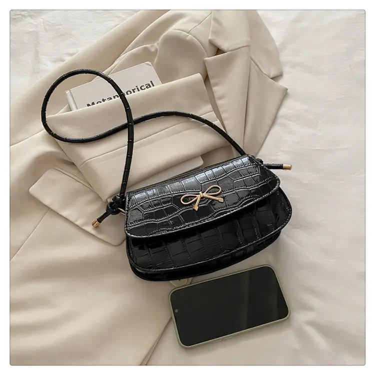 Brown Crocodile Embroidered Crossbody Bag for Women — feature 14