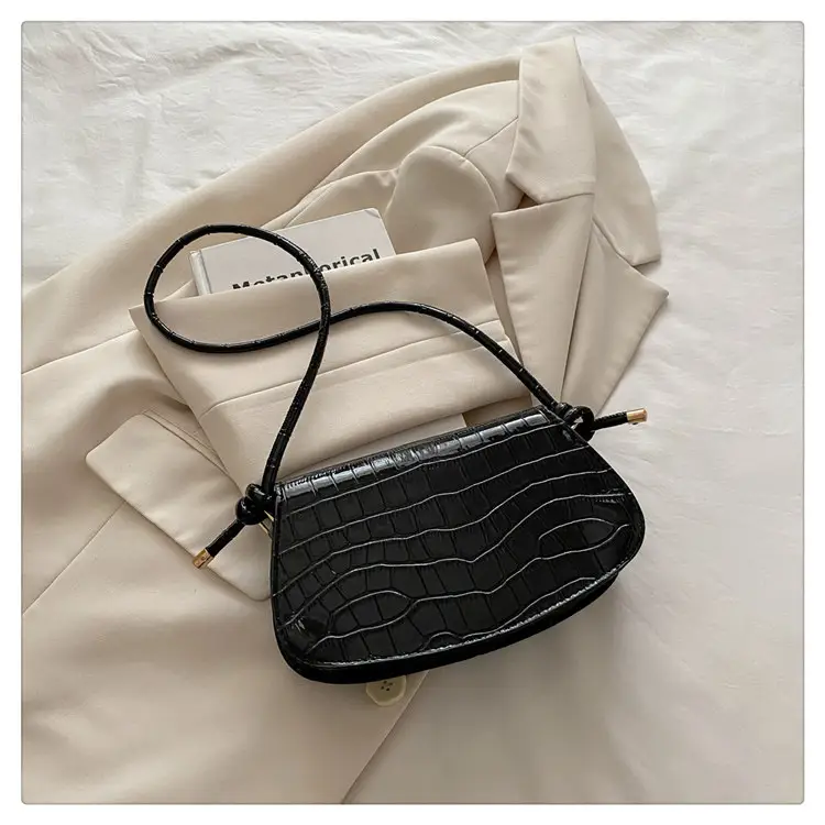 Brown Crocodile Embroidered Crossbody Bag for Women — feature 15