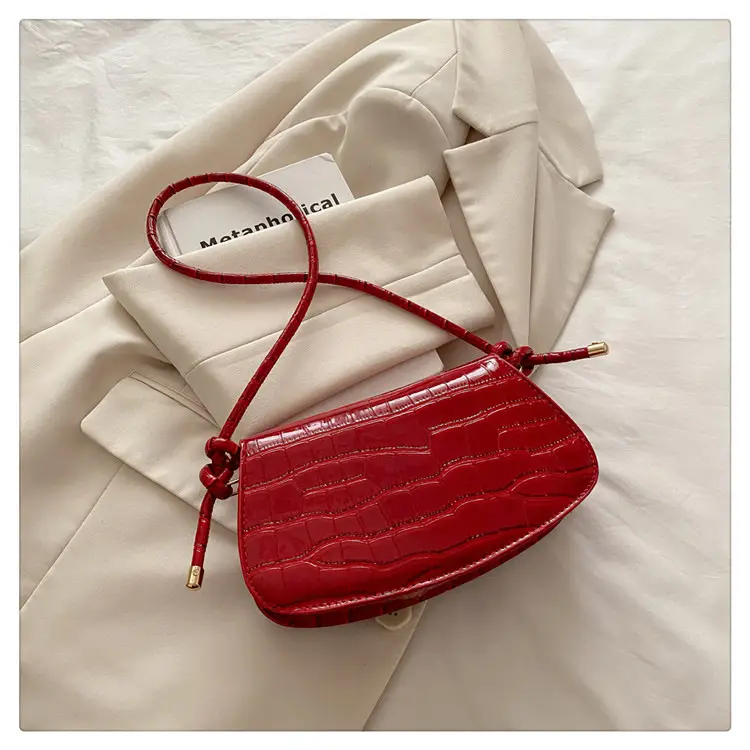 Brown Crocodile Embroidered Crossbody Bag for Women — feature 21