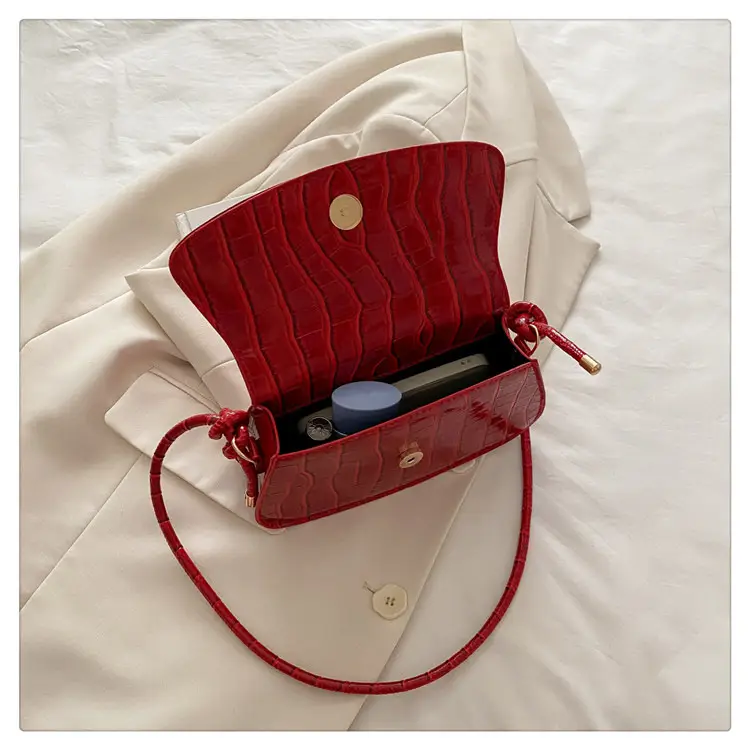 Brown Crocodile Embroidered Crossbody Bag for Women — feature 22