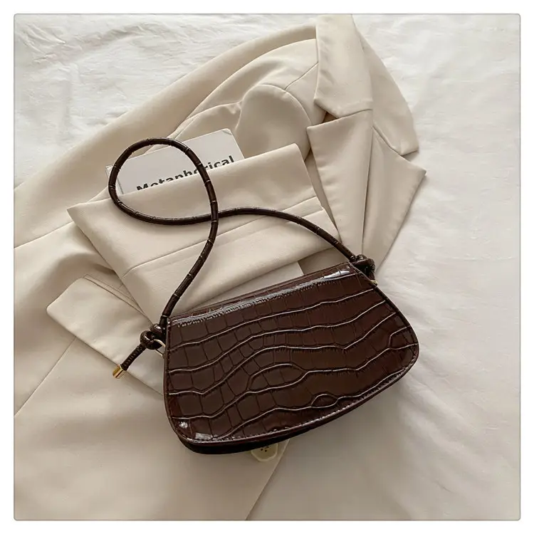Brown Crocodile Embroidered Crossbody Bag for Women — feature 24