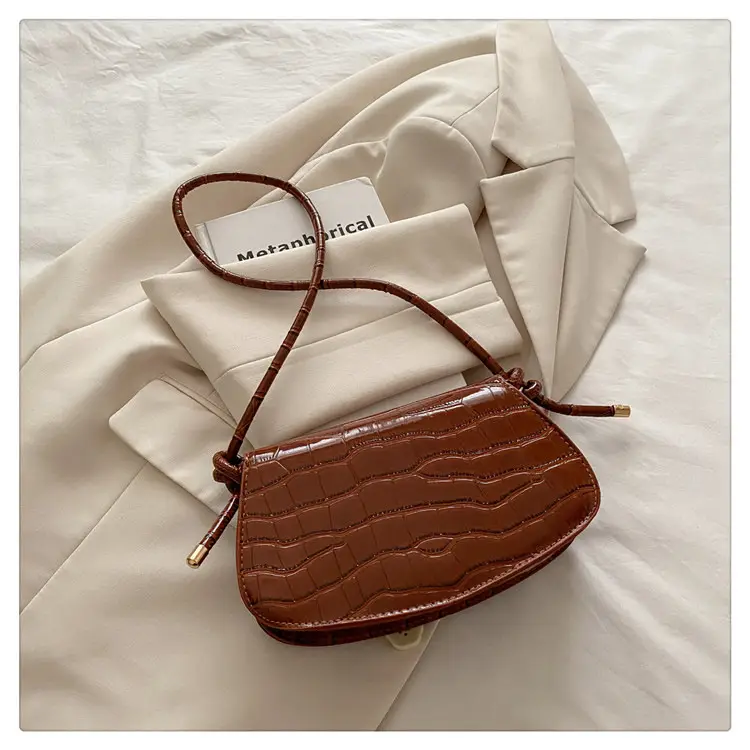 Brown Crocodile Embroidered Crossbody Bag for Women — feature 27