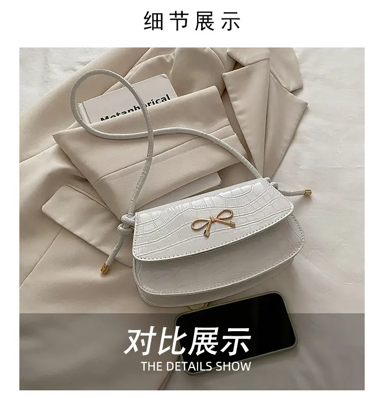 Brown Crocodile Embroidered Crossbody Bag for Women — feature 3