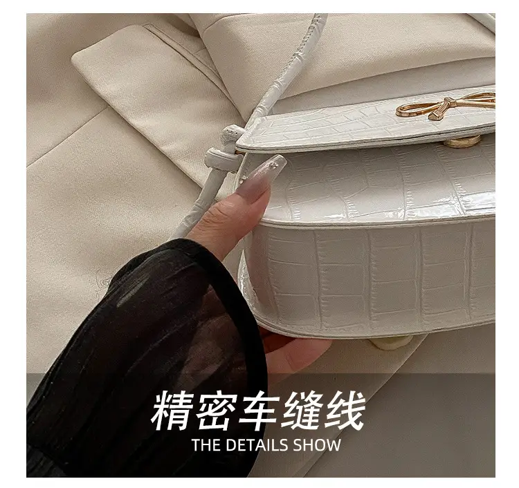 Brown Crocodile Embroidered Crossbody Bag for Women — feature 6
