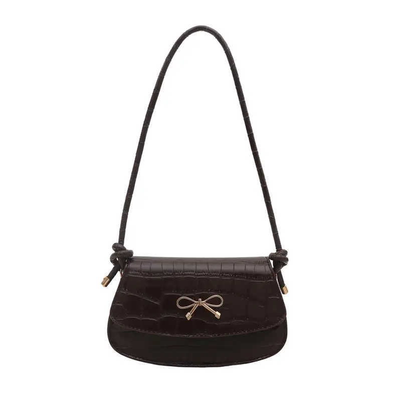 Brown Crocodile Embroidered Crossbody Bag for Women - Image 4
