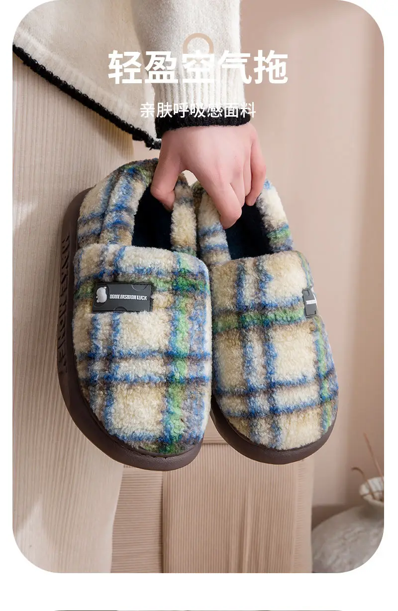 Fashion Cotton Slippers Winter 2025 New Women's Home Closed-Back Maternity Shoes Thickened Warm Non-Slip Plush Outdoor Wear — feature 11