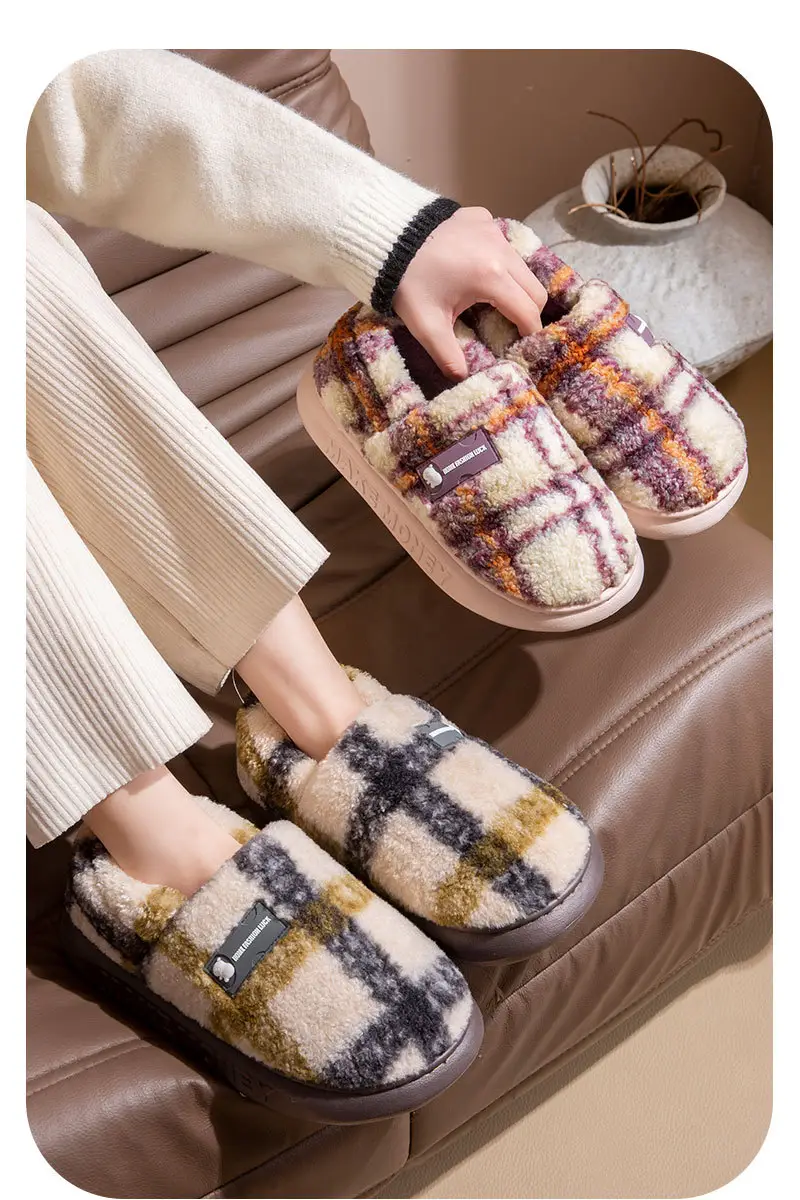 Fashion Cotton Slippers Winter 2025 New Women's Home Closed-Back Maternity Shoes Thickened Warm Non-Slip Plush Outdoor Wear — feature 4