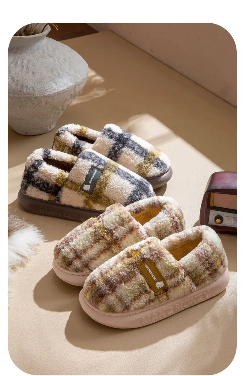 Fashion Cotton Slippers Winter 2025 New Women's Home Closed-Back Maternity Shoes Thickened Warm Non-Slip Plush Outdoor Wear — feature 6