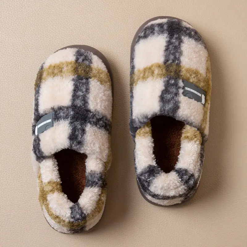 Fashion Cotton Slippers Winter 2025 New Women's Home Closed-Back Maternity Shoes Thickened Warm Non-Slip Plush Outdoor Wear - Image 2