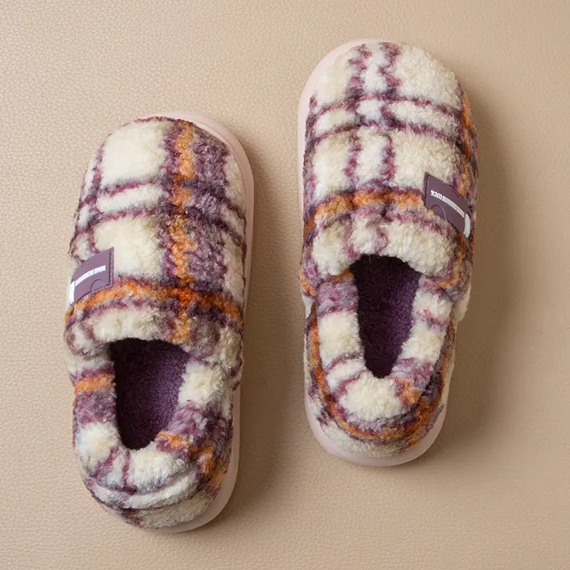 Fashion Cotton Slippers Winter 2025 New Women's Home Closed-Back Maternity Shoes Thickened Warm Non-Slip Plush Outdoor Wear - Image 4