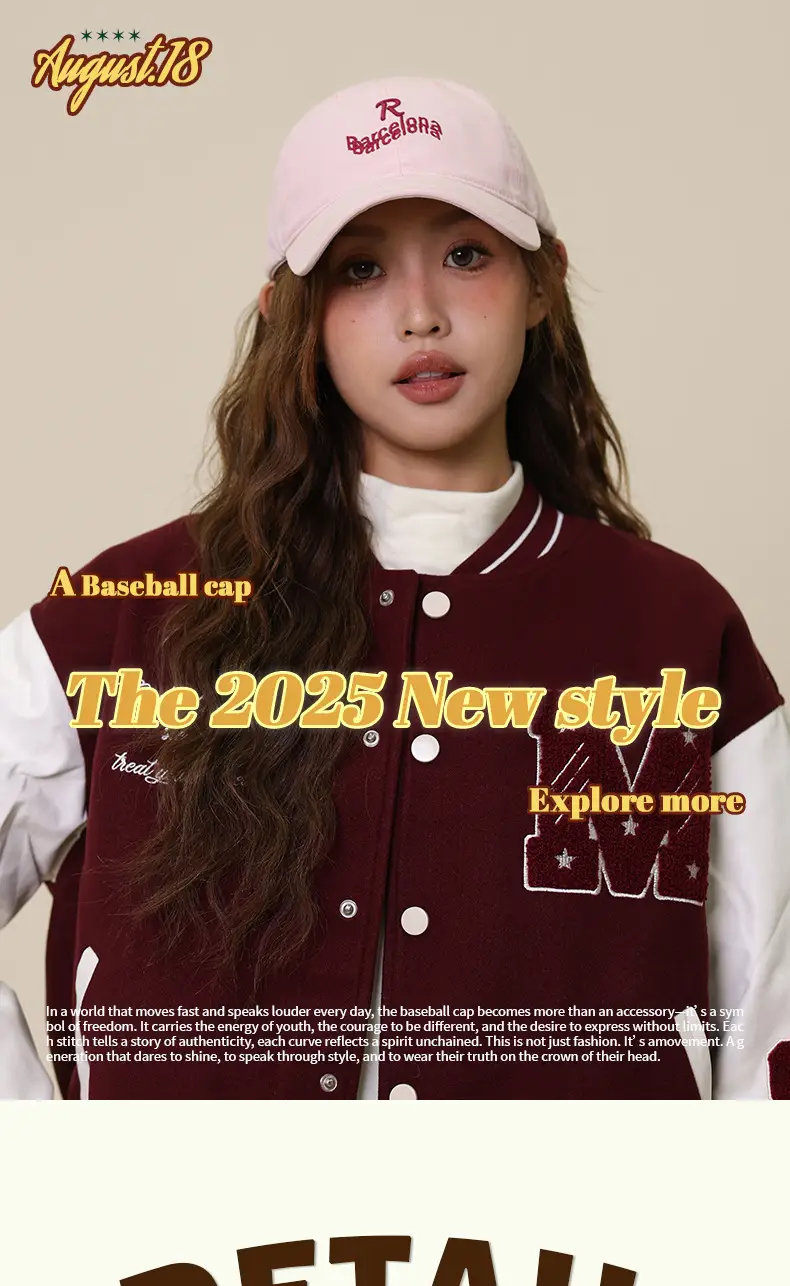 Black Embroidered Baseball Cap for Women with Wide Bristle — feature 1