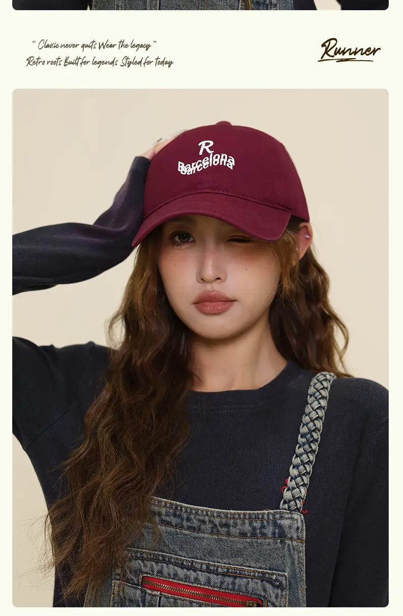 Black Embroidered Baseball Cap for Women with Wide Bristle — feature 11