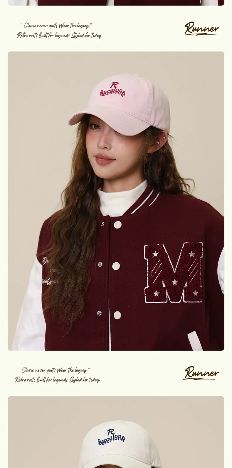Black Embroidered Baseball Cap for Women with Wide Bristle — feature 6