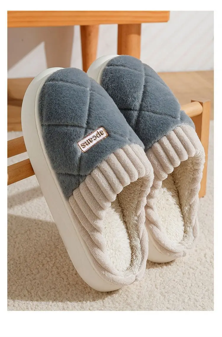 Cotton Slippers for Women Autumn and Winter 2025 New Indoor Home Soft-Soled Non-Slip Household Warm Plush Couple Cotton Slippers — feature 10