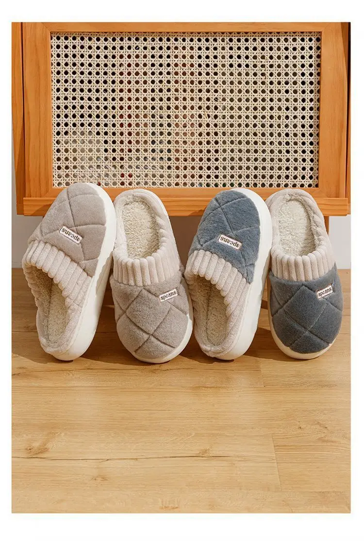 Cotton Slippers for Women Autumn and Winter 2025 New Indoor Home Soft-Soled Non-Slip Household Warm Plush Couple Cotton Slippers — feature 13