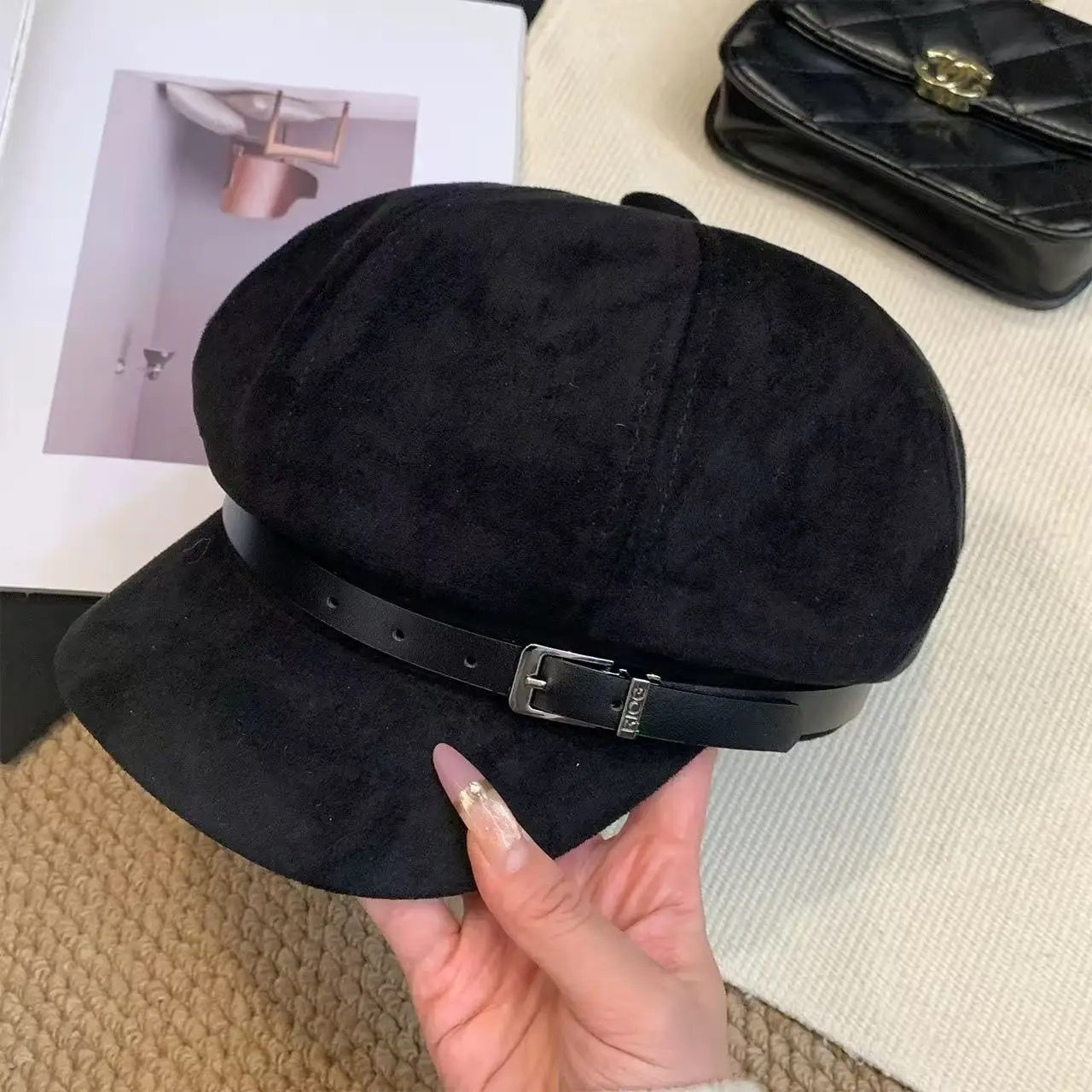 Japanese Retro Brown Duckbill Beret for Women - Image 5