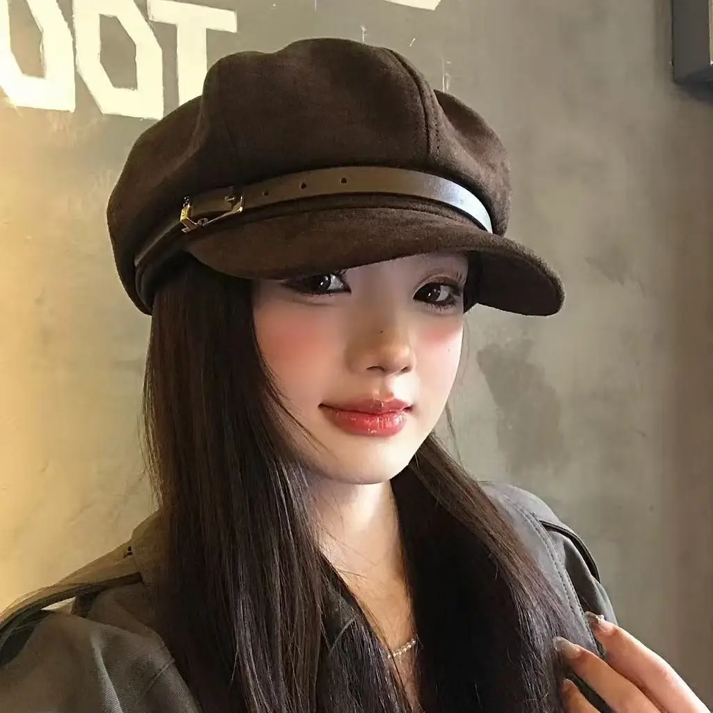 Japanese Retro Brown Duckbill Beret for Women - Image 6