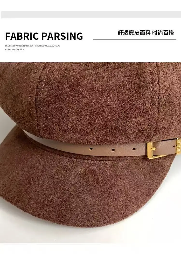 Japanese Retro Brown Duckbill Beret for Women — feature 5