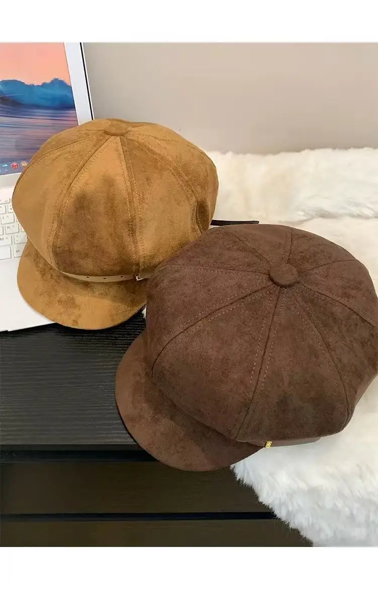 Japanese Retro Brown Duckbill Beret for Women — feature 6