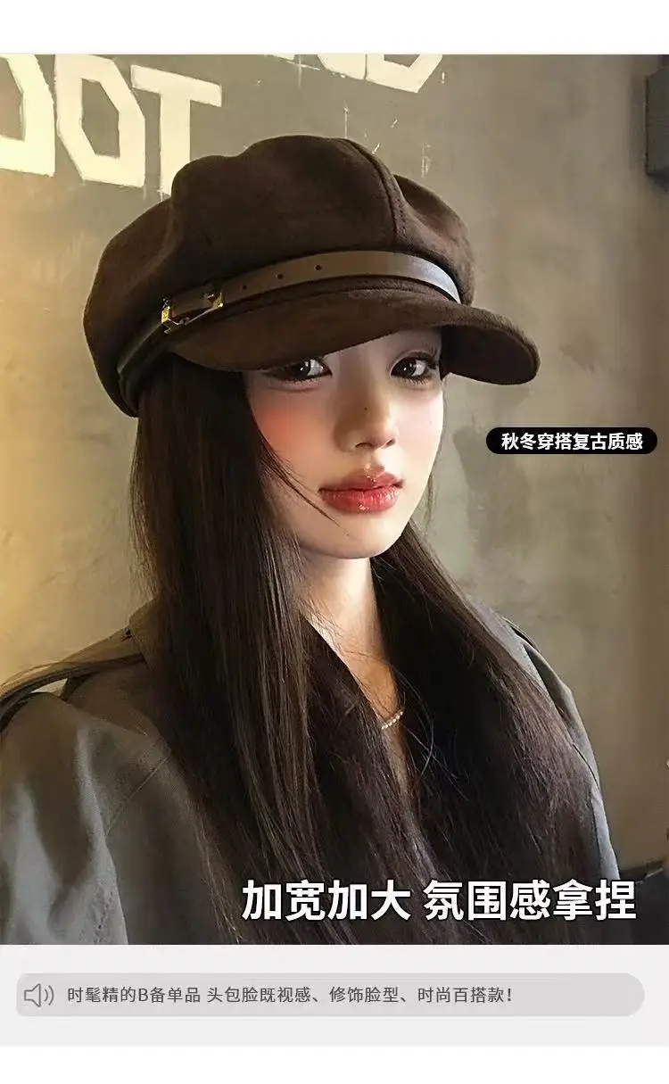 Japanese Retro Brown Duckbill Beret for Women — feature 8