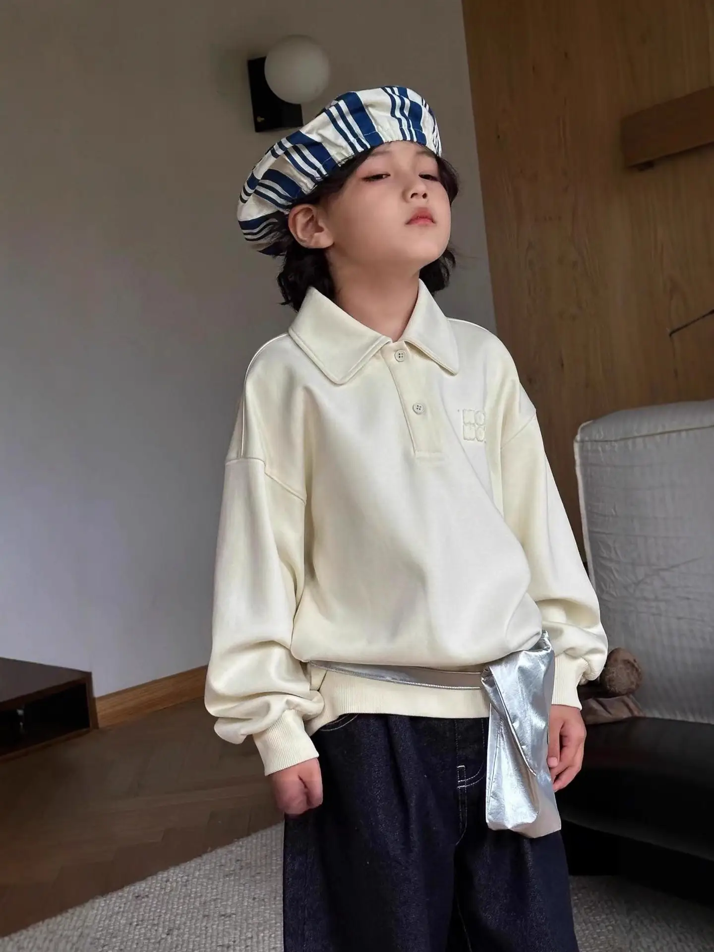 Handsome Boys Polo Shirt Cream 2026