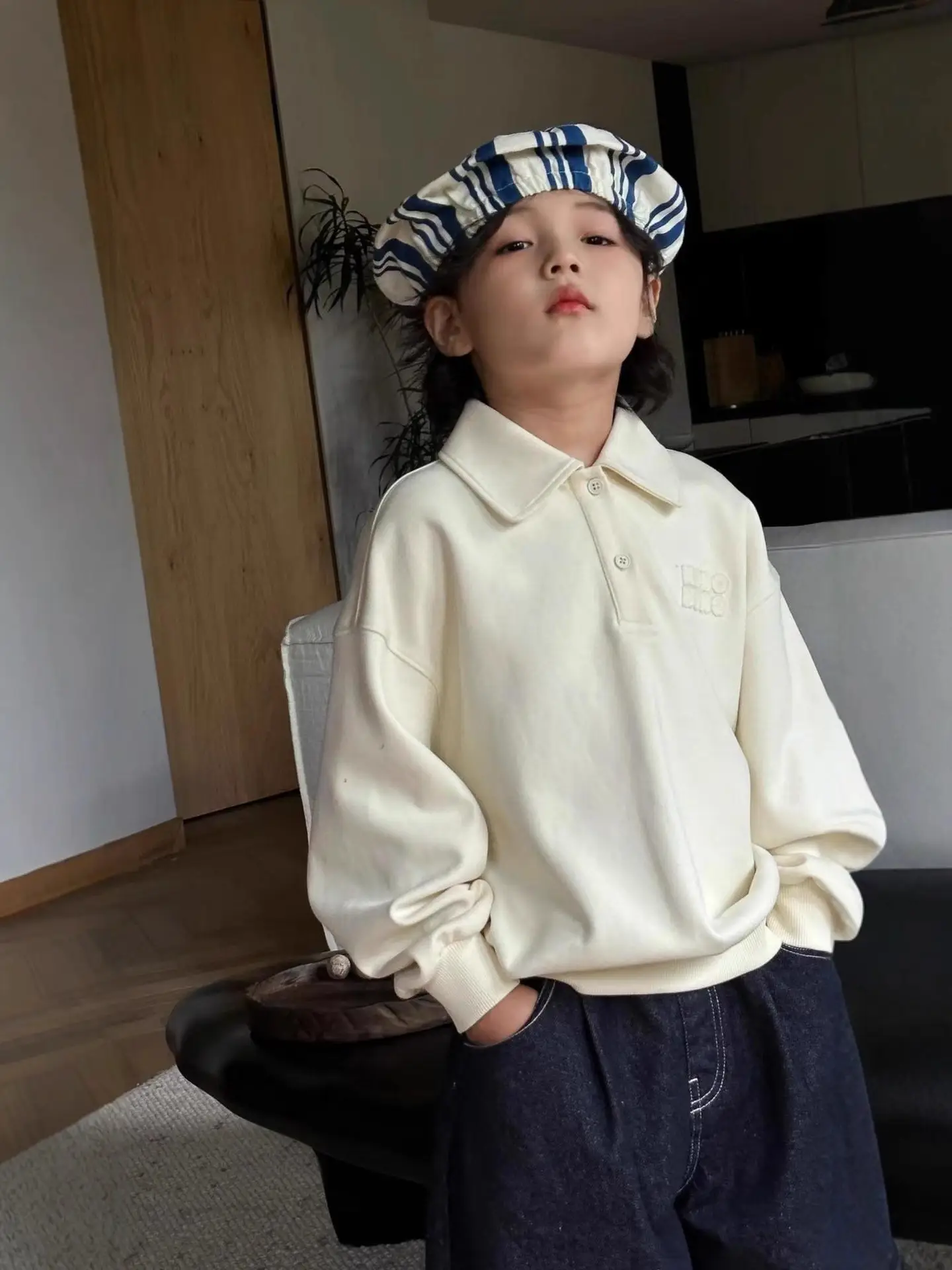 Handsome Boys Polo Shirt Cream 2026