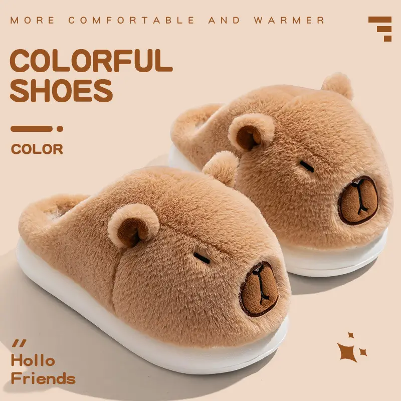 Kapibala Cotton Slippers for Women Winter 2025 New Indoor Home Thick Warm Fleece-Lined Cotton Slippers - Image 8