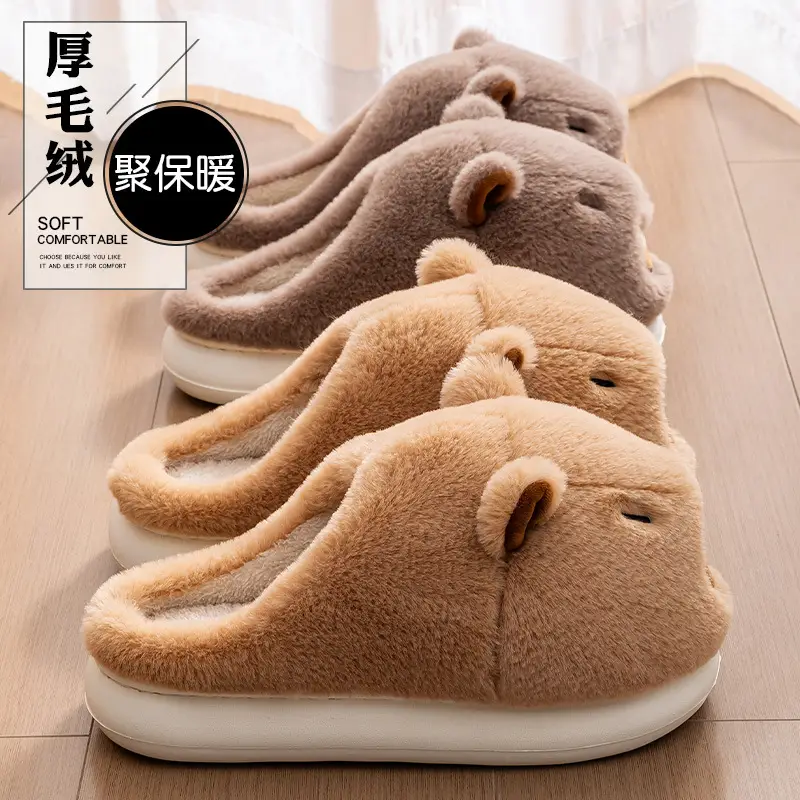 Kapibala Cotton Slippers for Women Winter 2025 New Indoor Home Thick Warm Fleece-Lined Cotton Slippers - Image 9