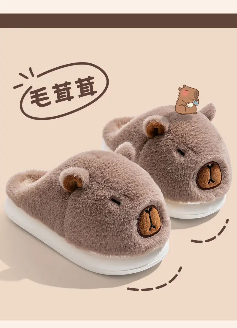 Kapibala Cotton Slippers for Women Winter 2025 New Indoor Home Thick Warm Fleece-Lined Cotton Slippers — feature 11