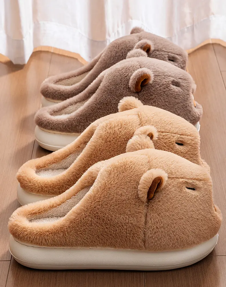Kapibala Cotton Slippers for Women Winter 2025 New Indoor Home Thick Warm Fleece-Lined Cotton Slippers — feature 3