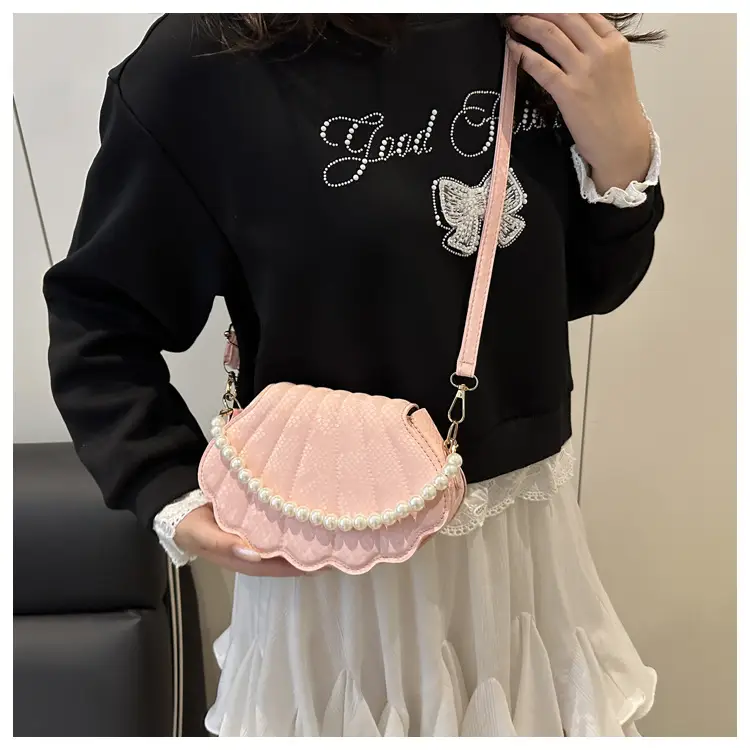 Pink Pearl Embellished Crossbody Bag for Women — feature 15
