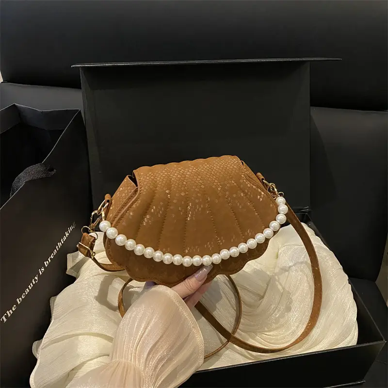 Pink Pearl Embellished Crossbody Bag for Women - Image 2