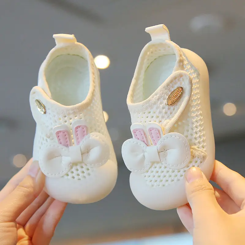 Baby Girl Baby Mesh Shoes Spring and Autum Baby Shoes 1 to 3 Years Old Indoor Soft Sole Anti-Heel Bow Princess Toddler Shoes - Image 4